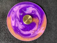 Purple/gold/pearl swirl brass button spini